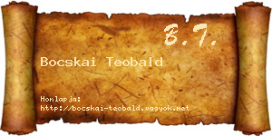Bocskai Teobald névjegykártya